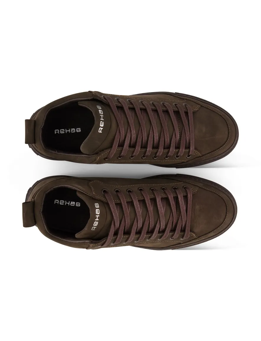 Rehab sneakers bruin effen