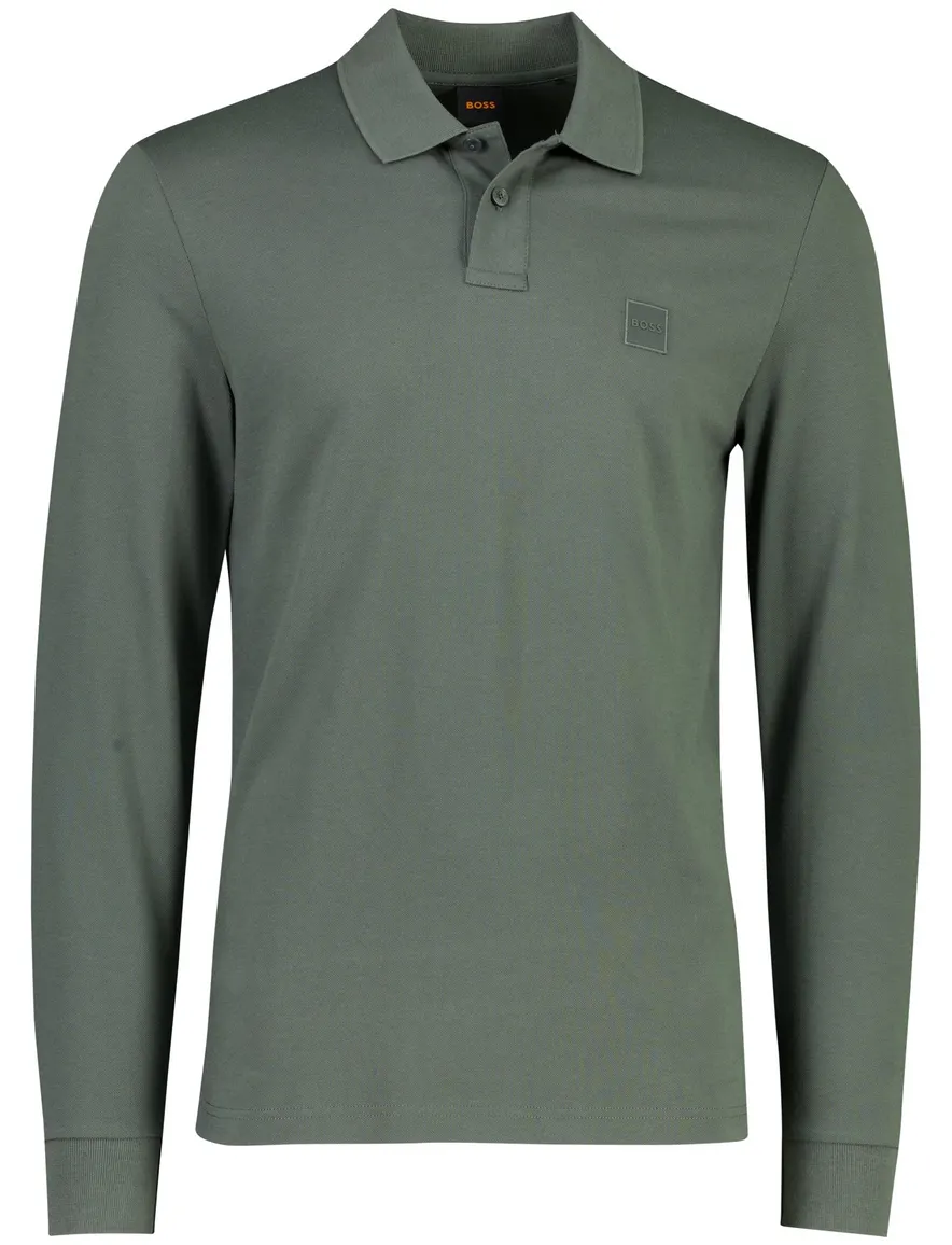 BOSS Orange polo donkergroen piqué