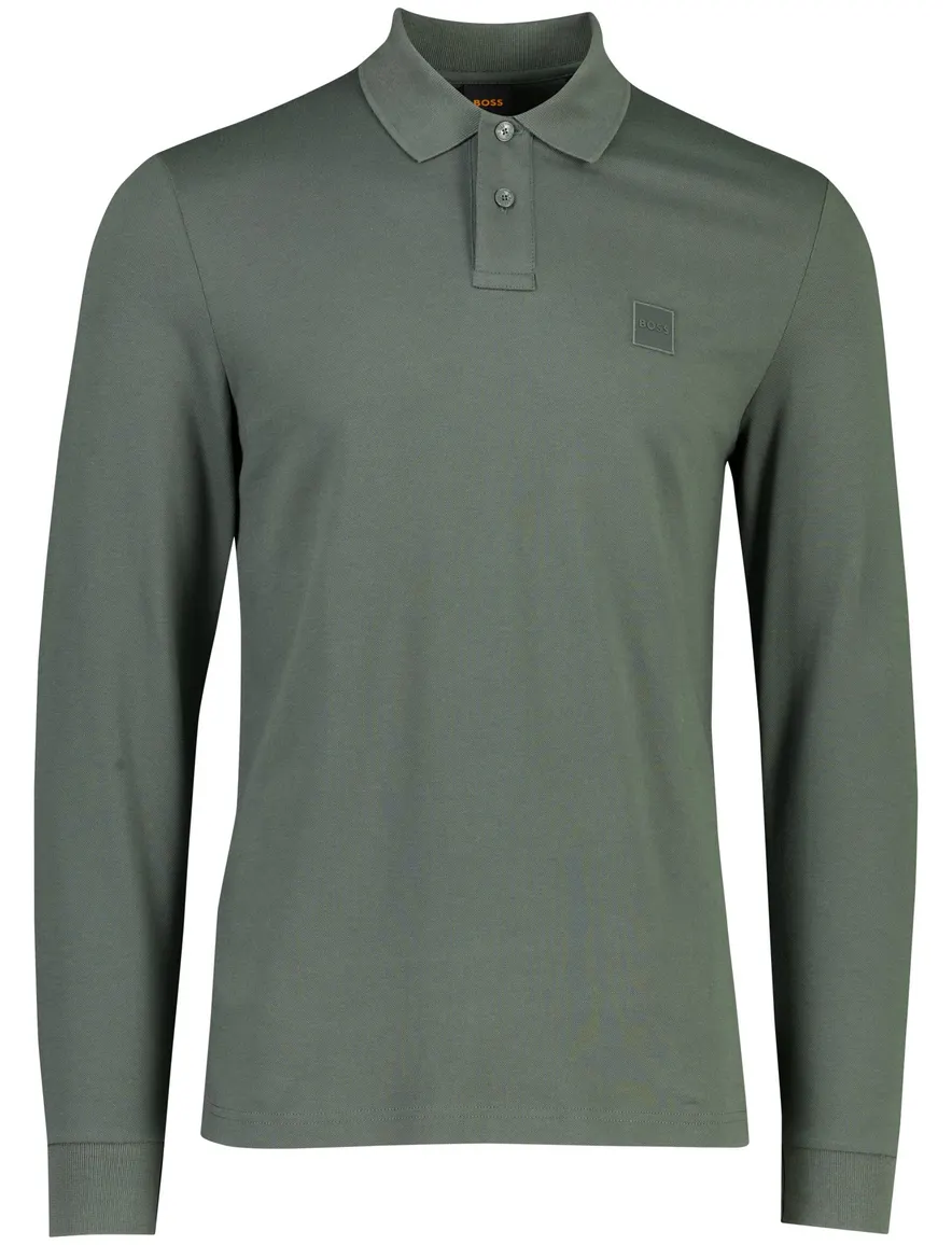 BOSS Orange polo donkergroen piqué