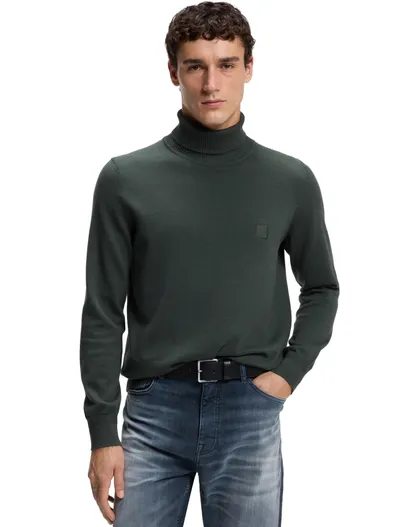 Hugo Boss BOSS Orange coltrui groen gebreid