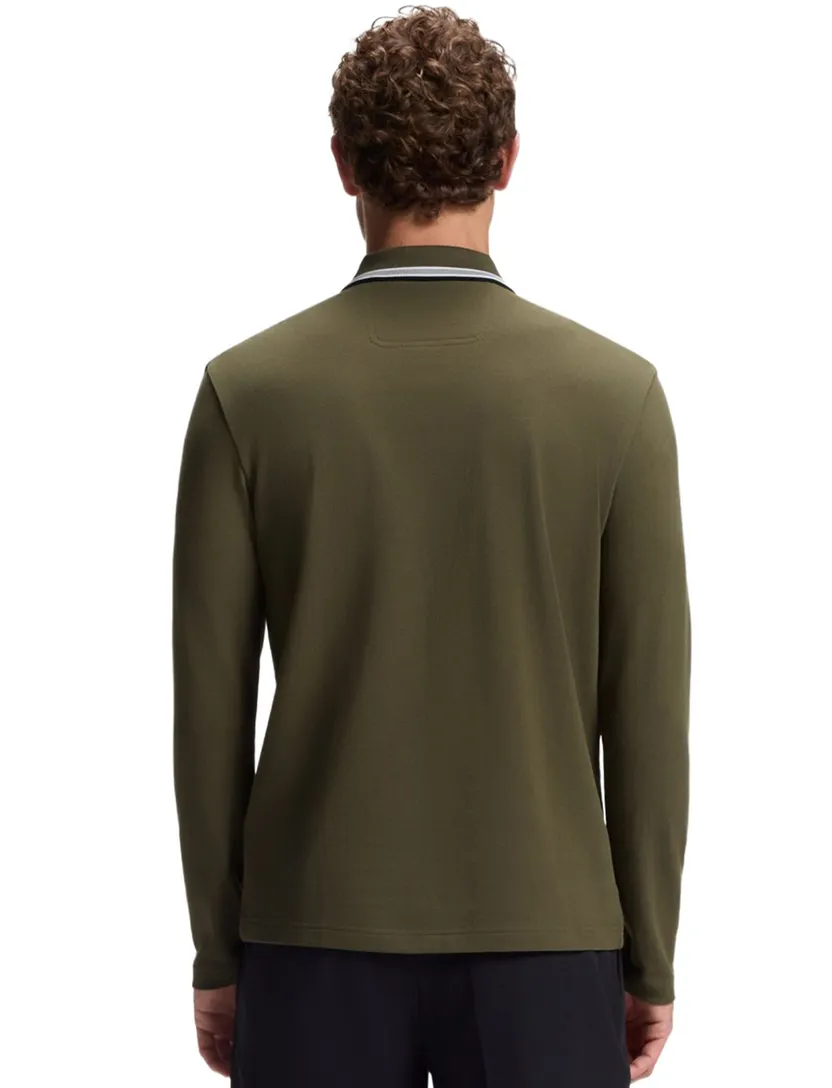 Poloshirt BOSS Plisy groen katoenpiqué