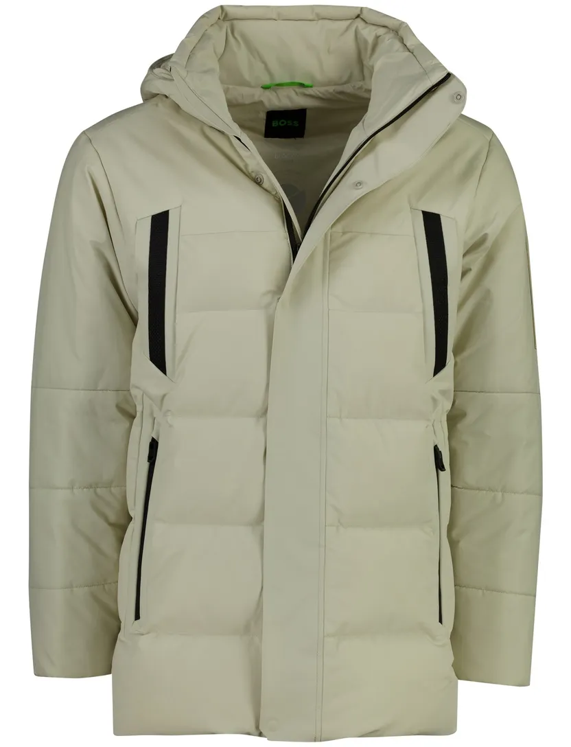 Parka jas BOSS Green creme polyester