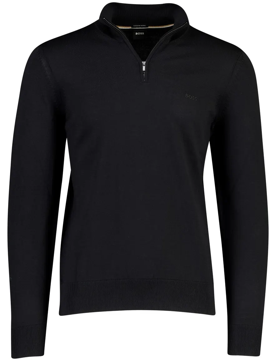 BOSS Black trui half zip zwart