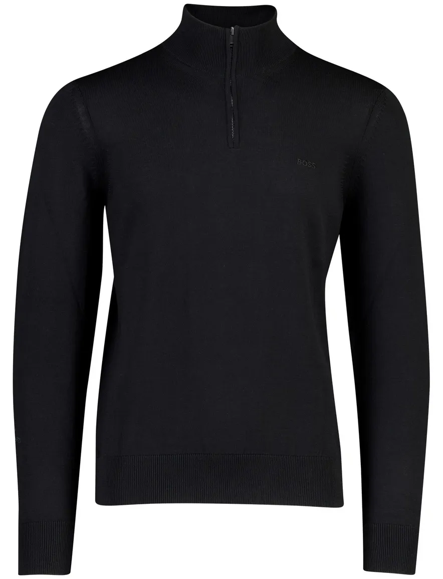 BOSS Black trui half zip zwart