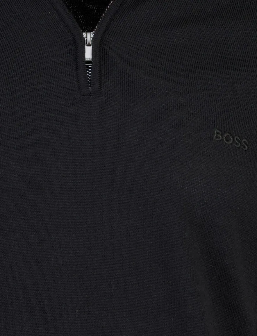 BOSS Black trui half zip zwart