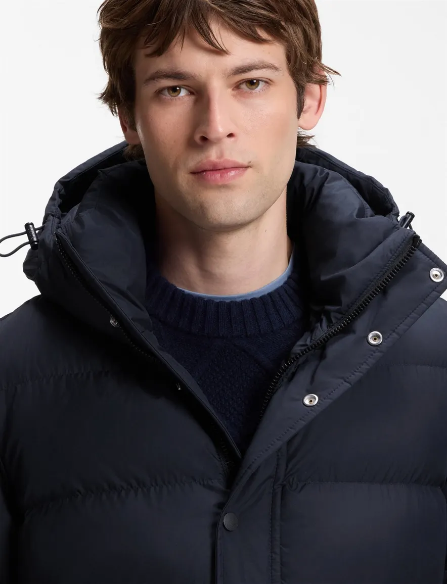 BOSS pufferjas donkerblauw waterafstotend warm