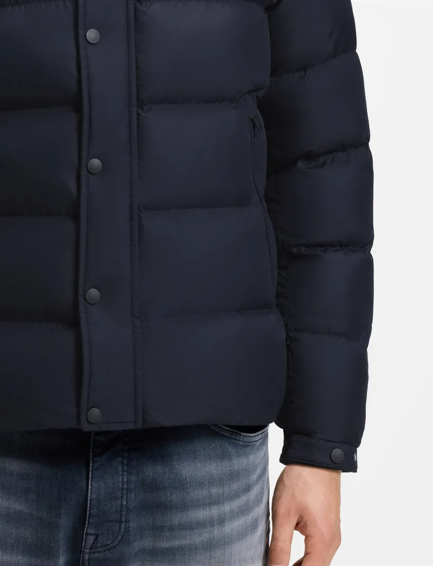 BOSS pufferjas donkerblauw waterafstotend warm