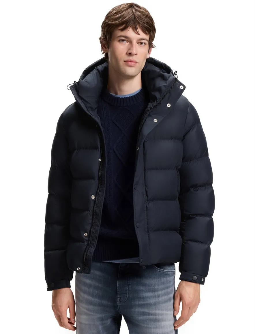 BOSS pufferjas donkerblauw waterafstotend warm
