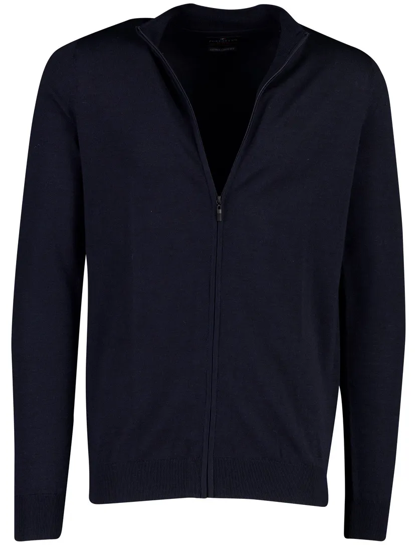 Vest Portofino donkerblauw fijn gebreid merinowol