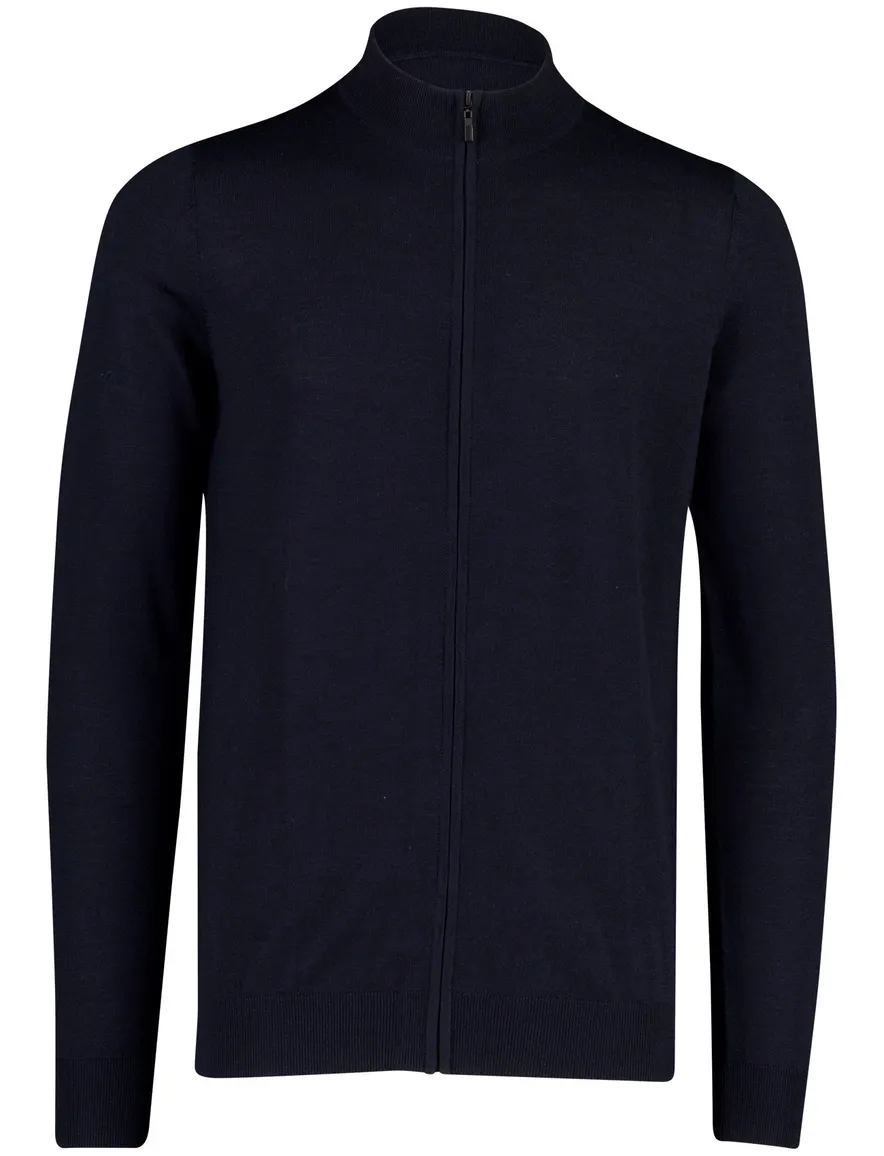 Portofino vest donkerblauw fijn gebreid