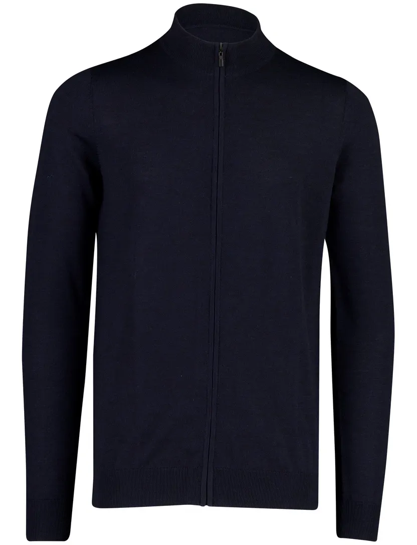 Vest Portofino donkerblauw fijn gebreid merinowol