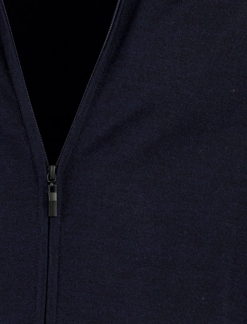 Vest Portofino donkerblauw fijn gebreid merinowol