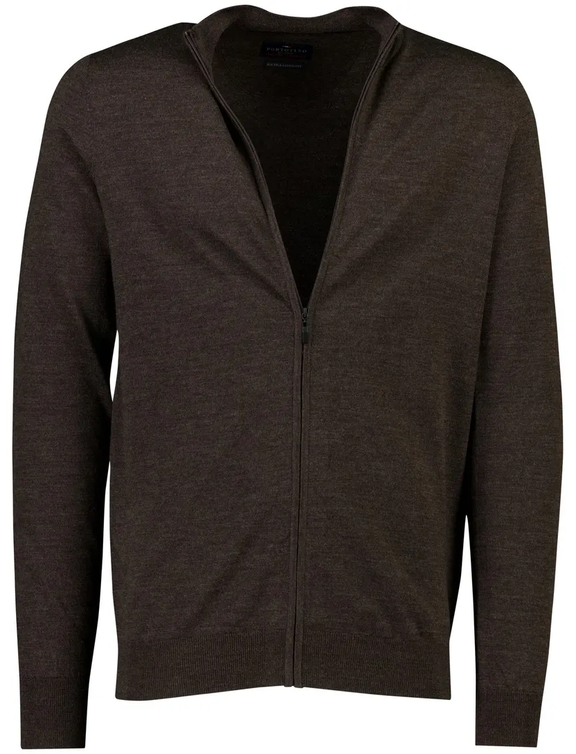 Vest Portofino bruin fijn gebreid