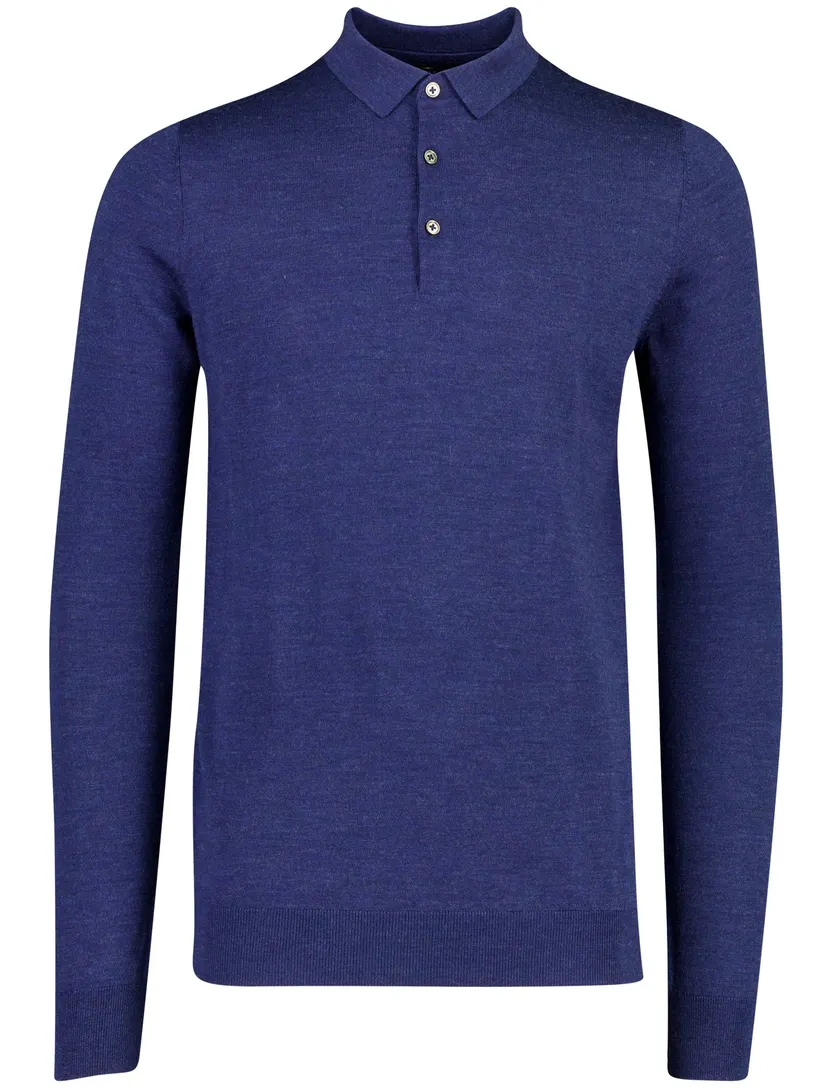 Poloshirt Portofino donkerblauw merinowol