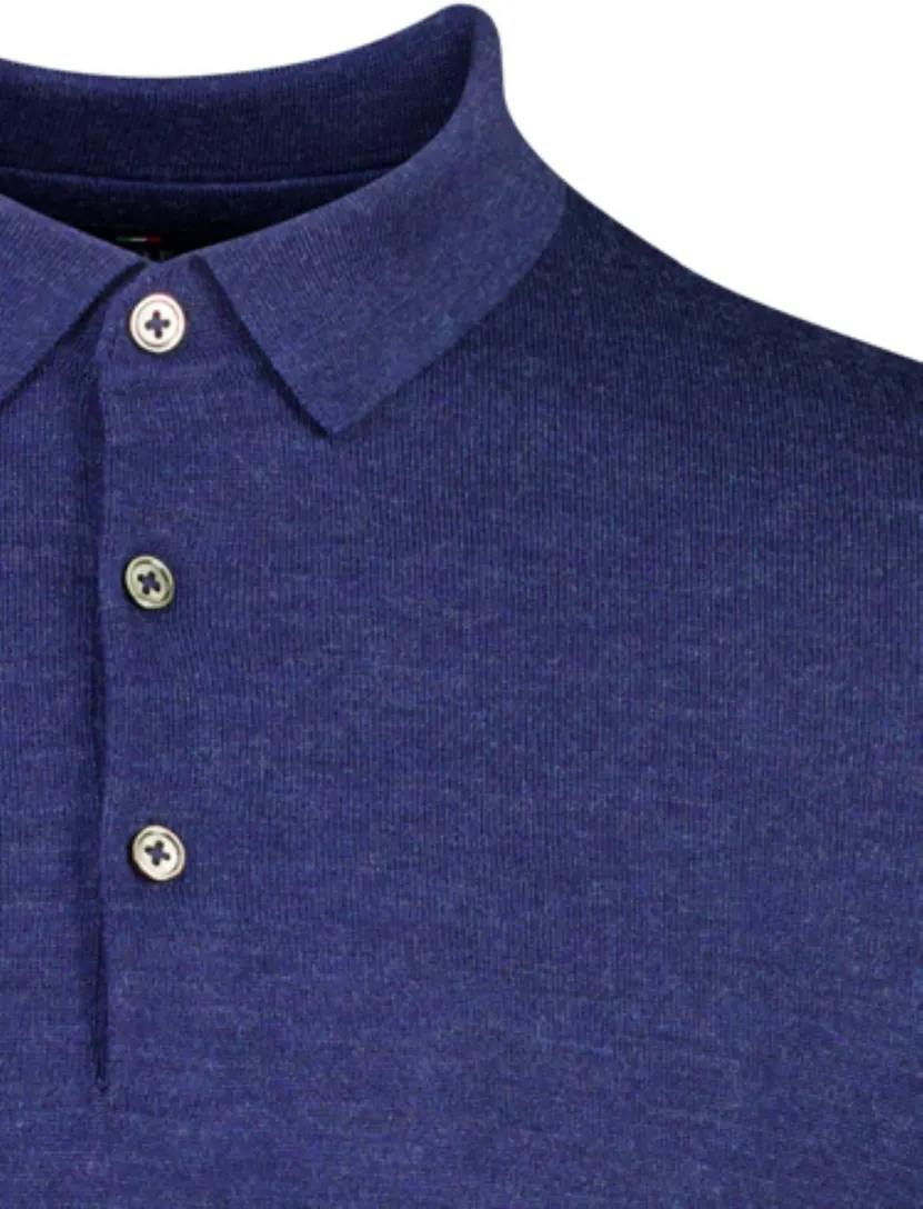 Poloshirt Portofino donkerblauw merinowol