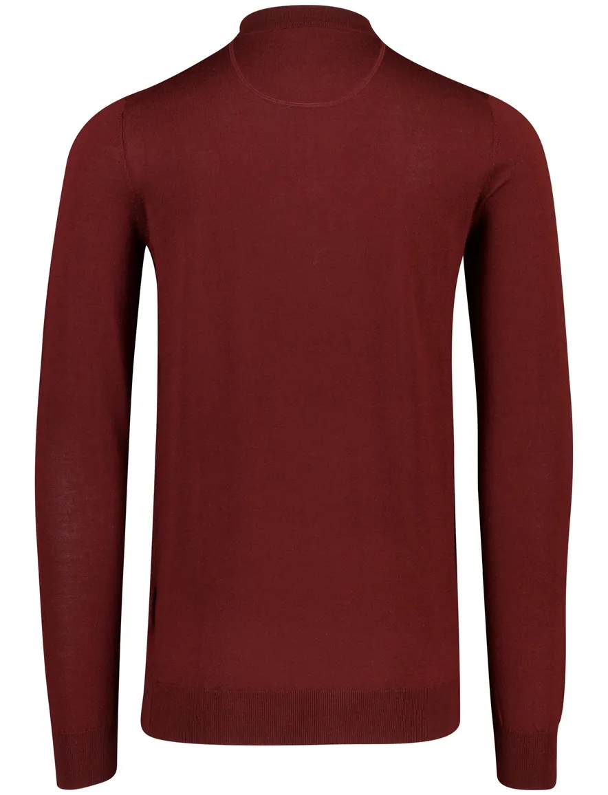 Portofino trui half zip bordeaux effen