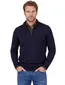 Portofino trui half zip donkerblauw merinowol