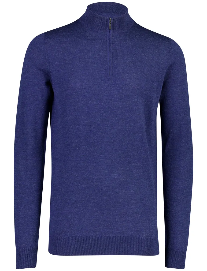 Portofino half zip trui donkerblauw gemeleerd