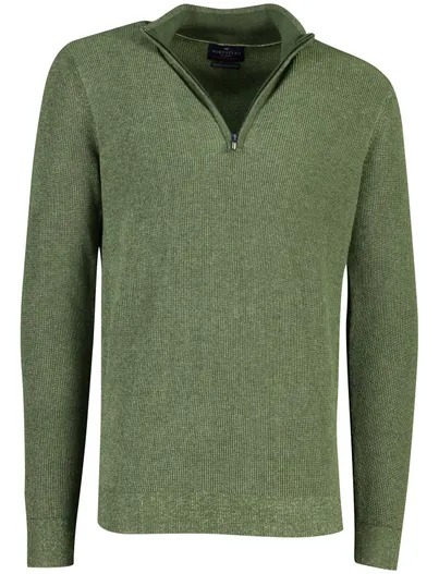 Portofino Trui Portofino groen katoen half zip