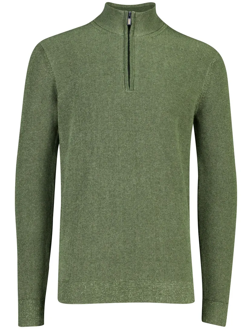 Trui Portofino groen katoen half zip