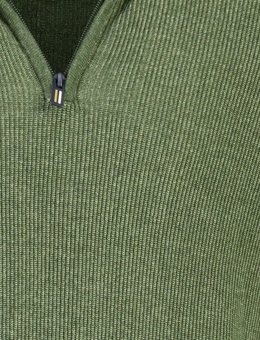 Trui Portofino groen katoen half zip