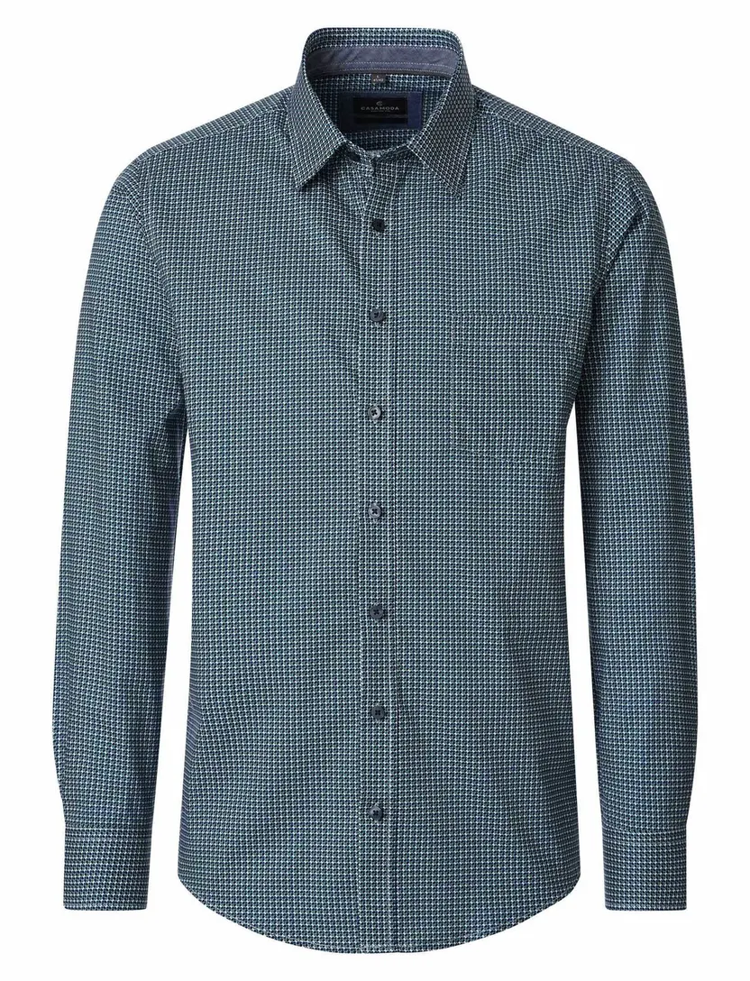 Overhemd Casa Moda Casual Fit blauw geruit