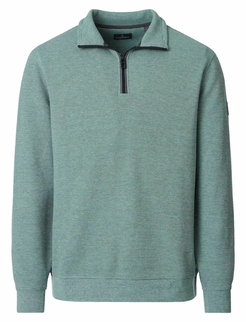 Casa Moda half zip trui turquoise