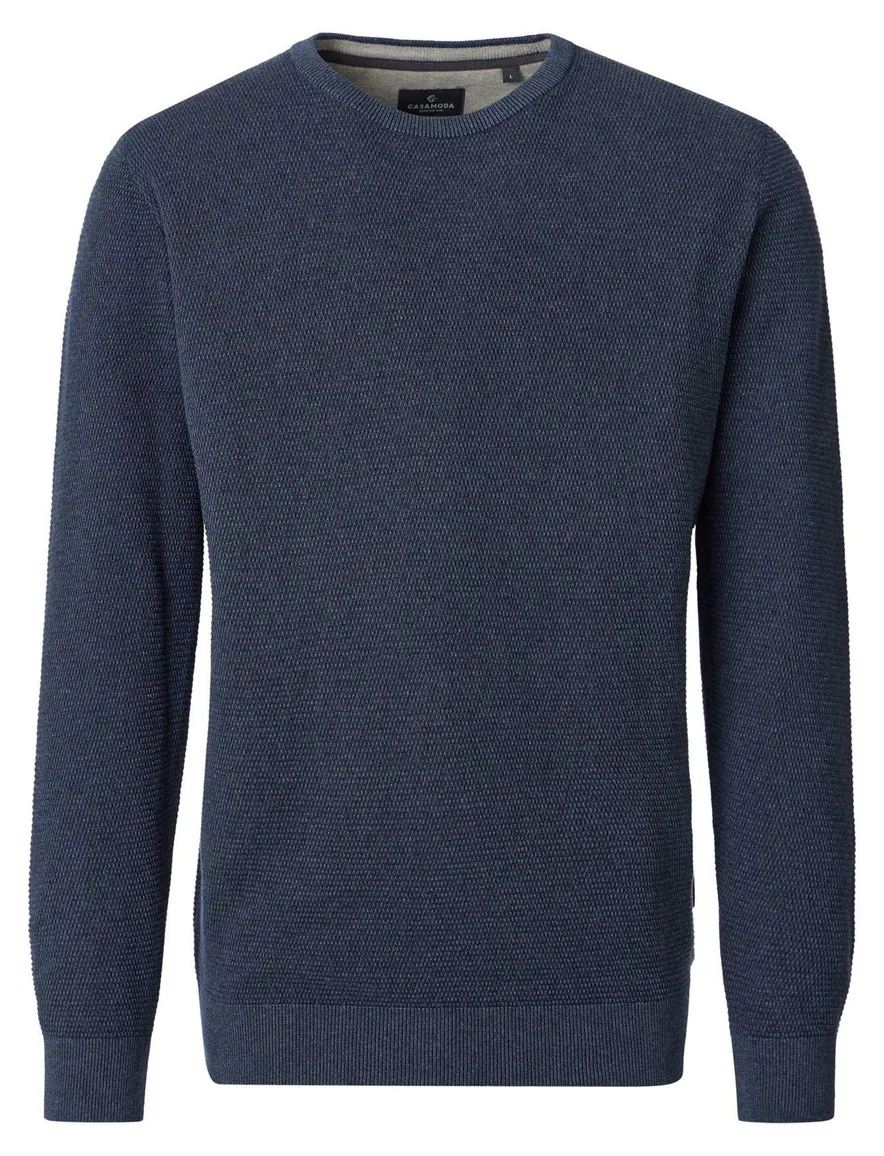 Casa Moda trui ronde hals donkerblauw
