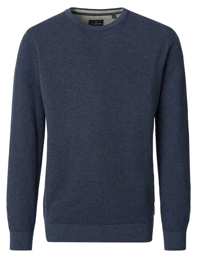 Trui Casa Moda donkerblauw katoen ronde hals