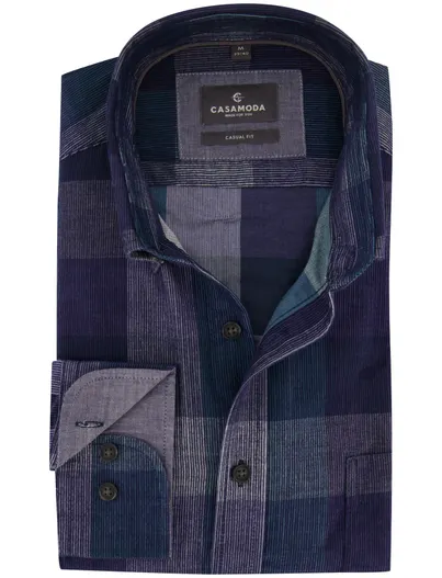 Casa Moda Casa Moda Casual Fit overhemd gestreept donkerblauw