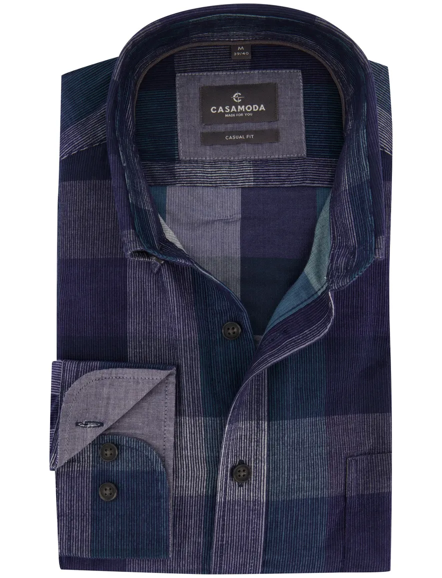 Casa Moda Casual Fit overhemd gestreept donkerblauw