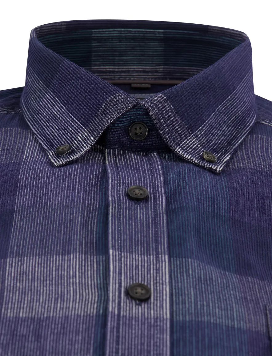 Casa Moda Casual Fit overhemd gestreept donkerblauw