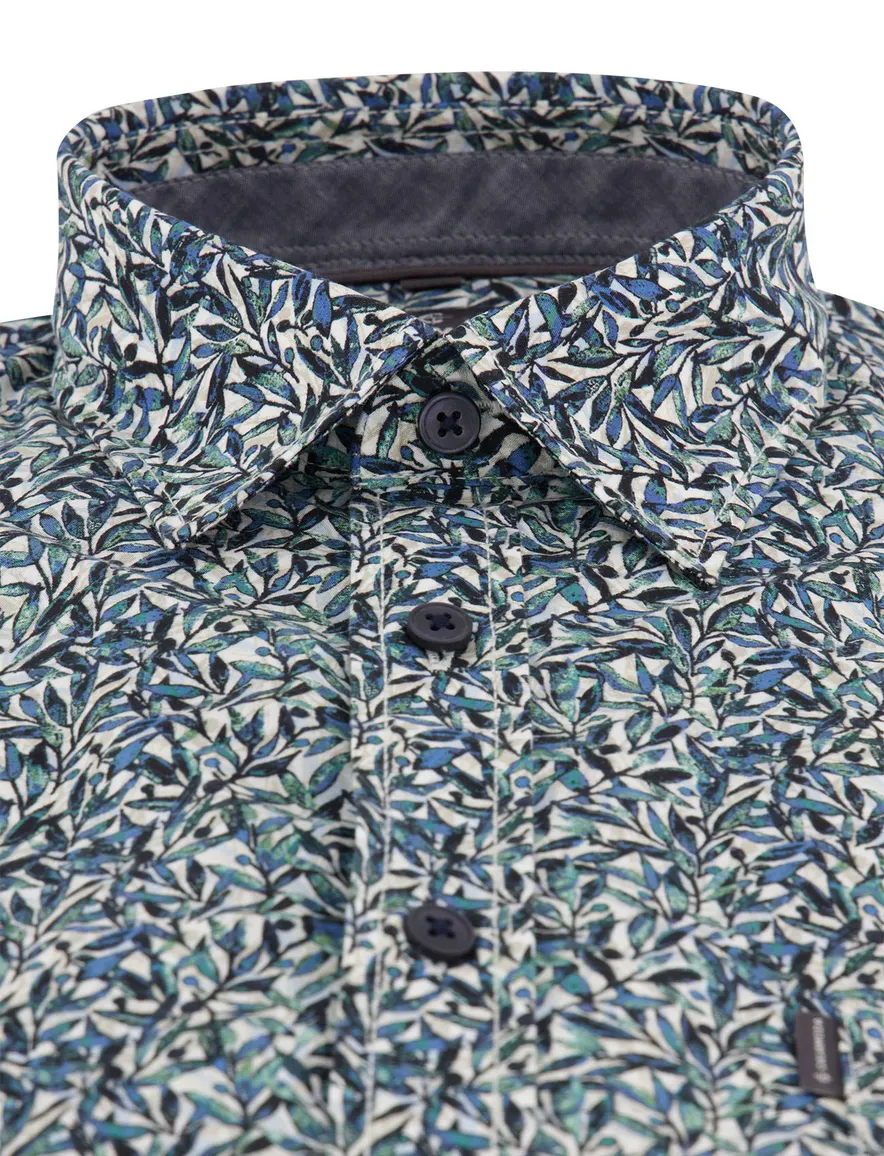 Casa Moda Casual Fit overhemd blauw geprint
