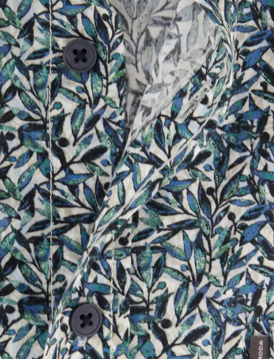 Casa Moda Casual Fit overhemd blauw geprint