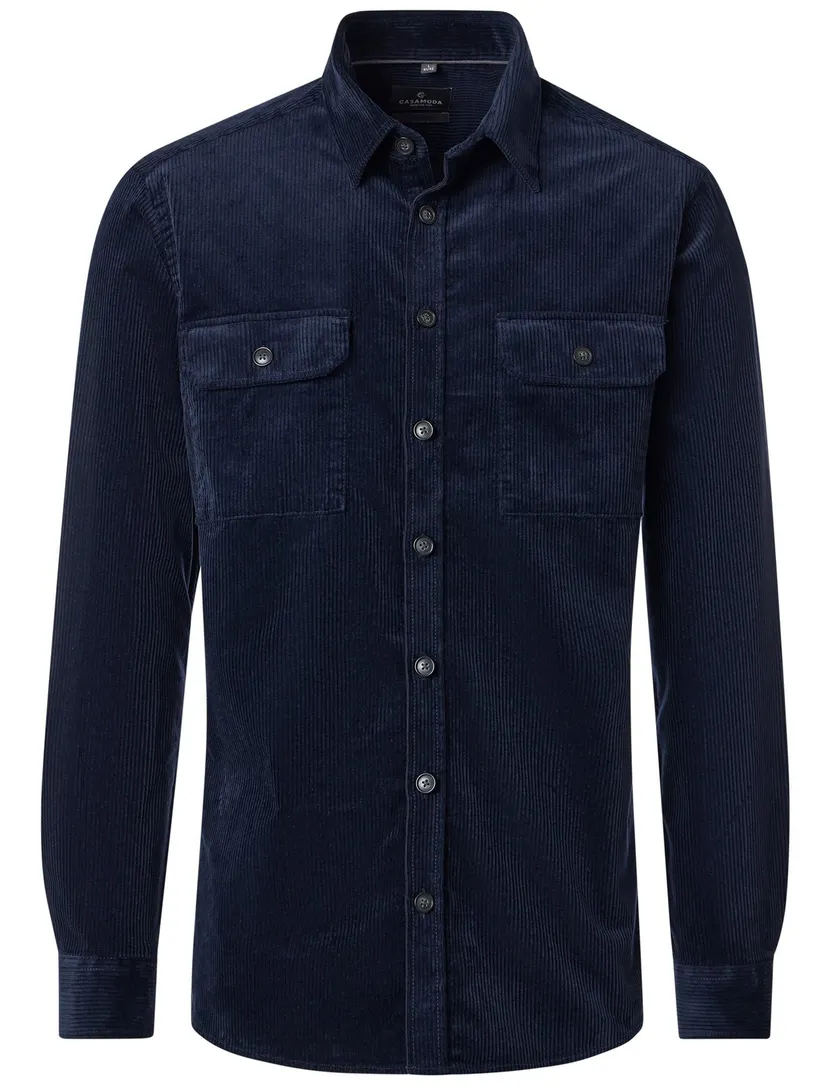 Overshirt Casa Moda donkerblauw corduroy
