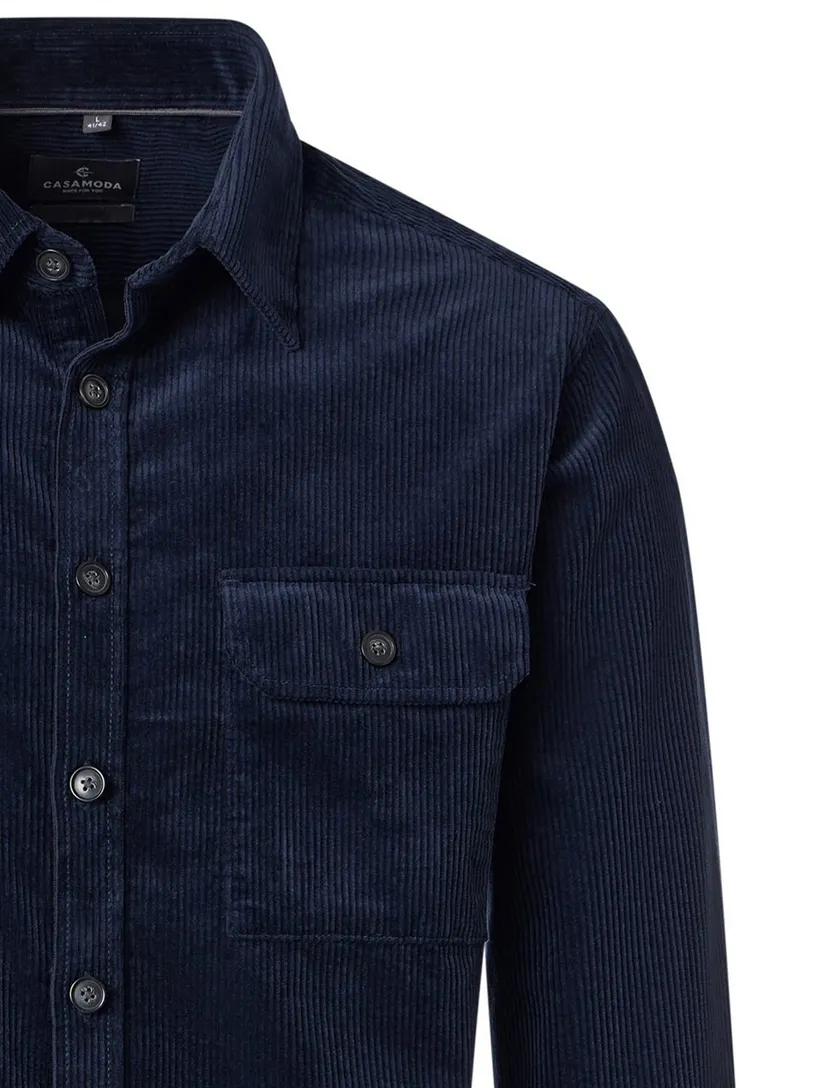 Overshirt Casa Moda donkerblauw corduroy