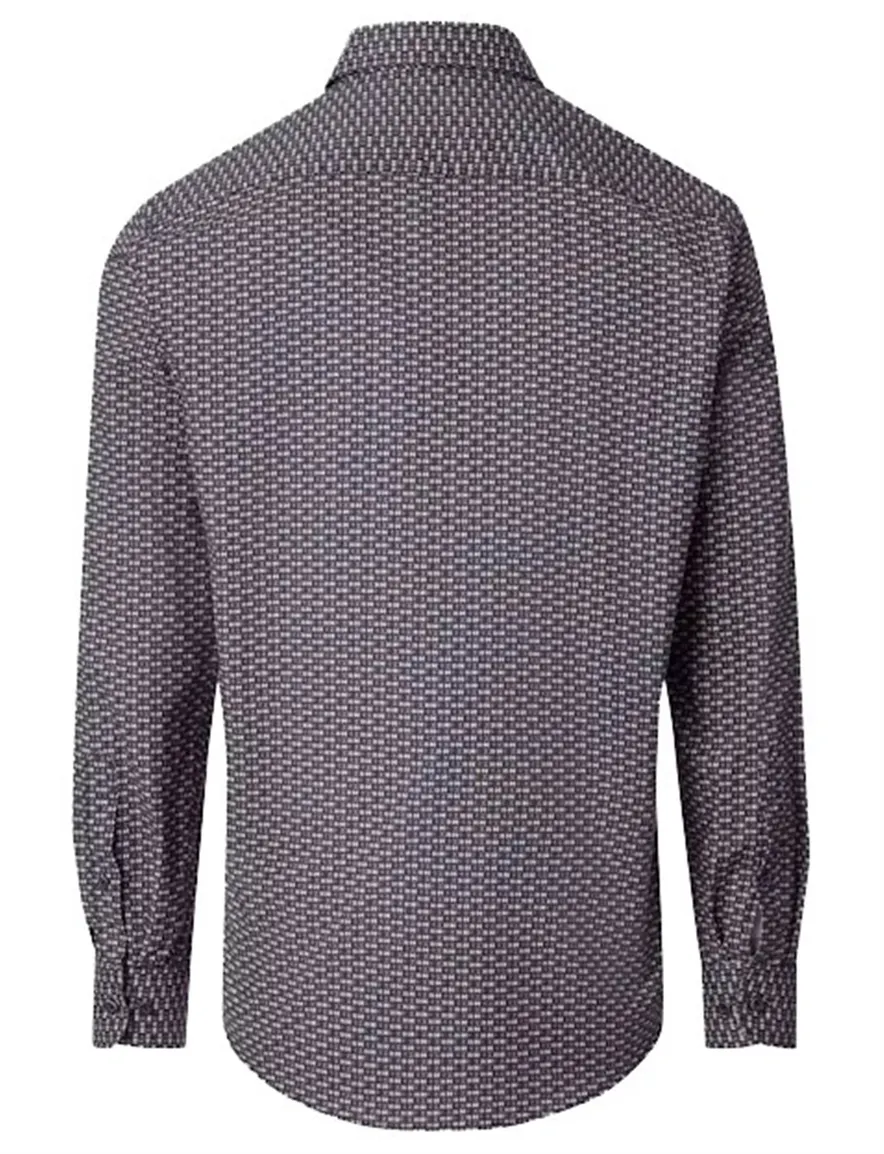 Casa Moda Casual Fit overhemd donkerblauw geprint