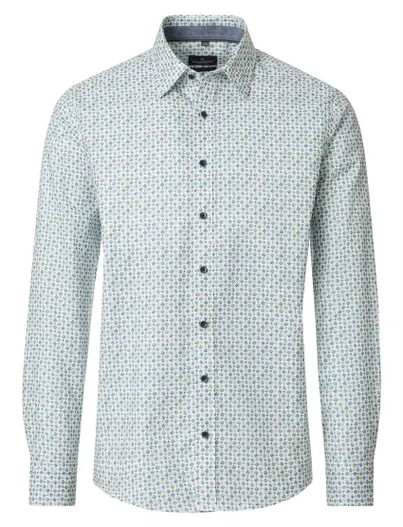 Casa Moda Casa Moda Casual Fit overhemd lichtblauw geprint