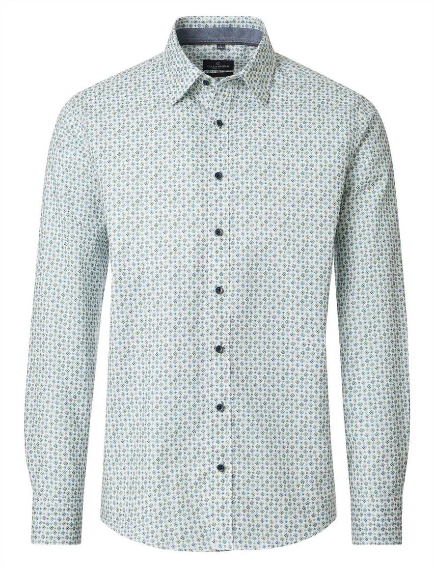 Casa Moda Casual Fit overhemd lichtblauw geprint