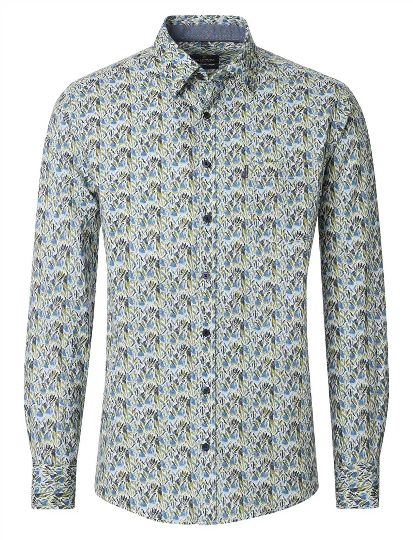 Overhemd Casa Moda groen print