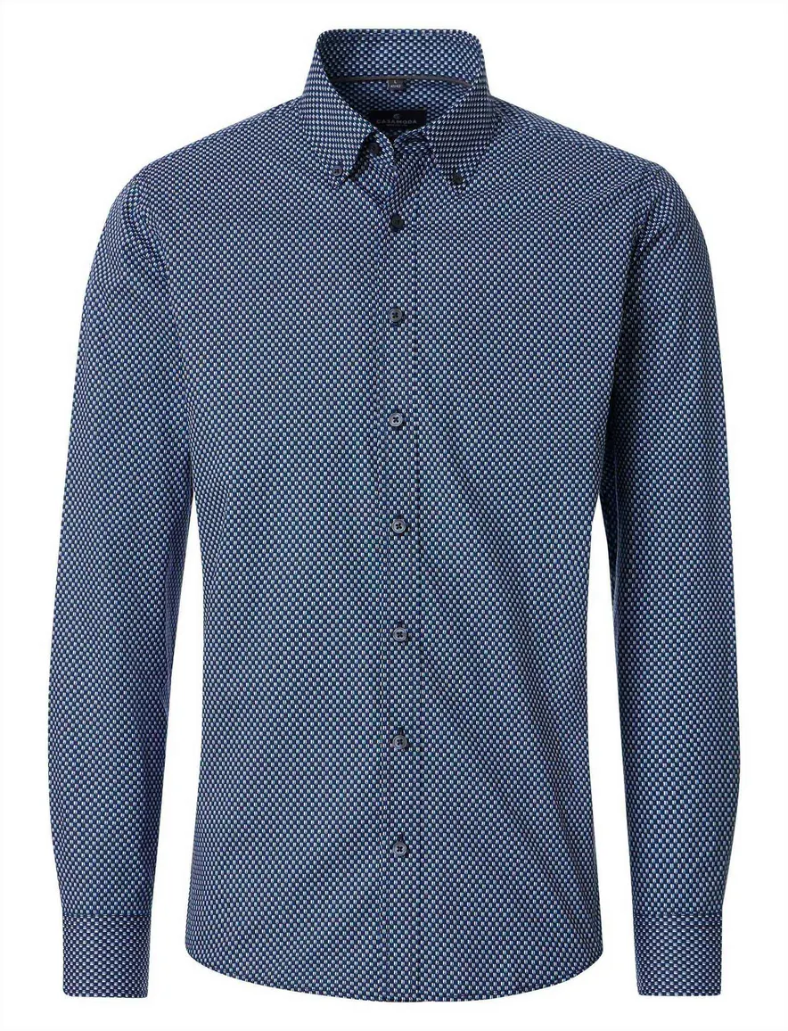 Overhemd Casa Moda blauw print butt