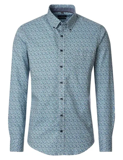 Casa Moda Casa Moda Casual Fit overhemden blauw geprint