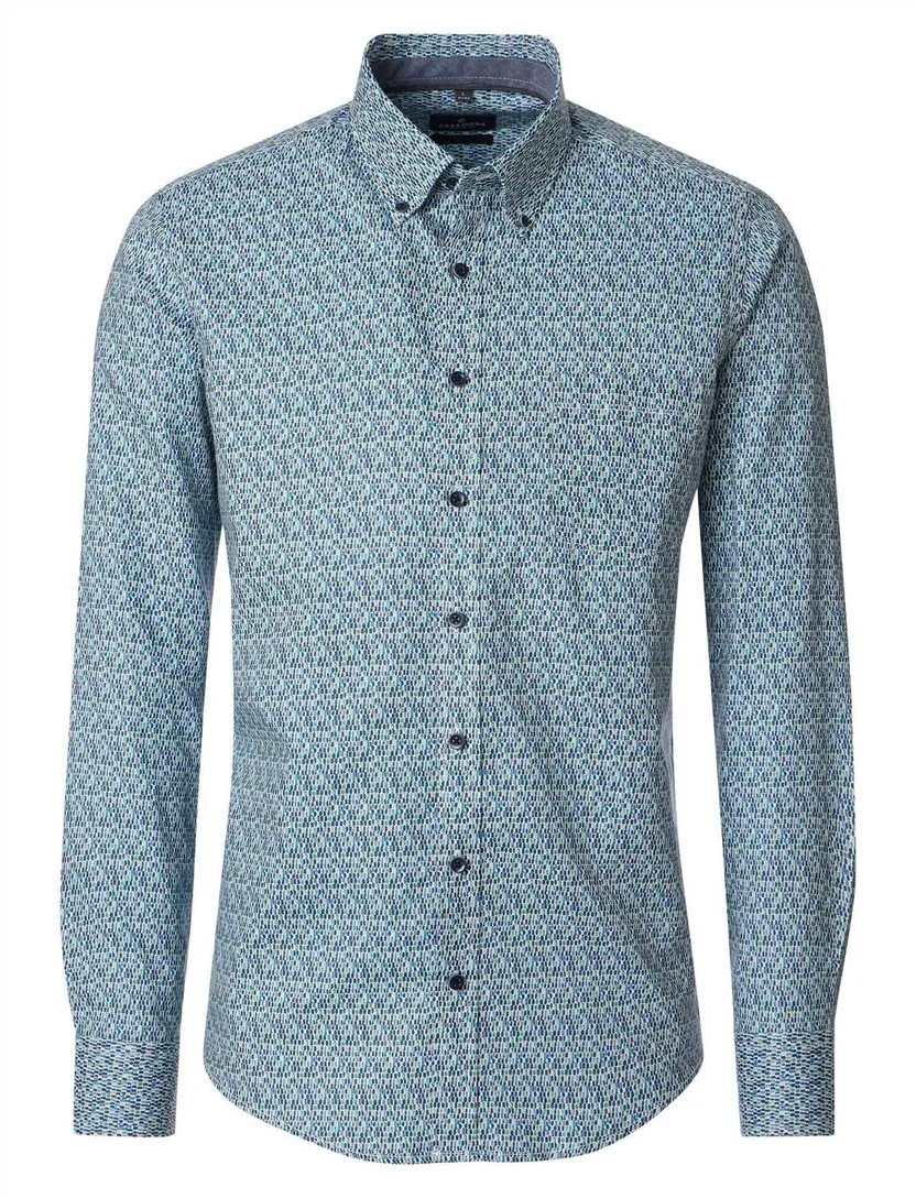 Overhemd Casa Moda Casual Fit blauw geprint