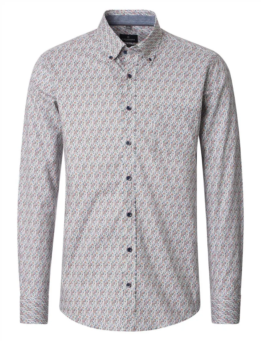 Casa Moda Casual Fit overhemd wit geprint