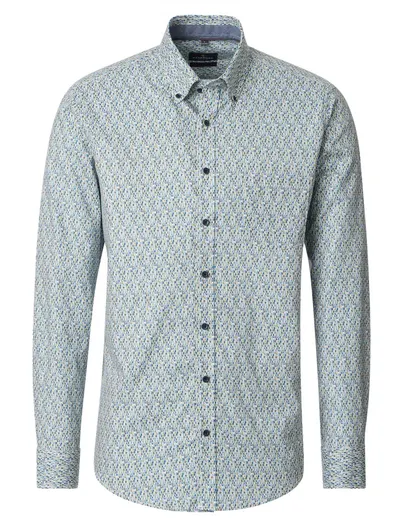 Casa Moda Casa Moda Casual Fit beige geprint overhemden