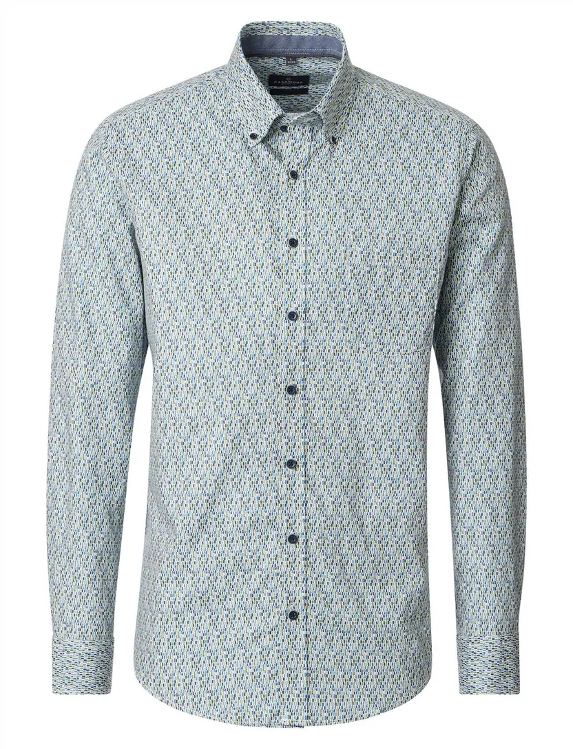 Casa Moda Casual Fit beige geprint overhemden