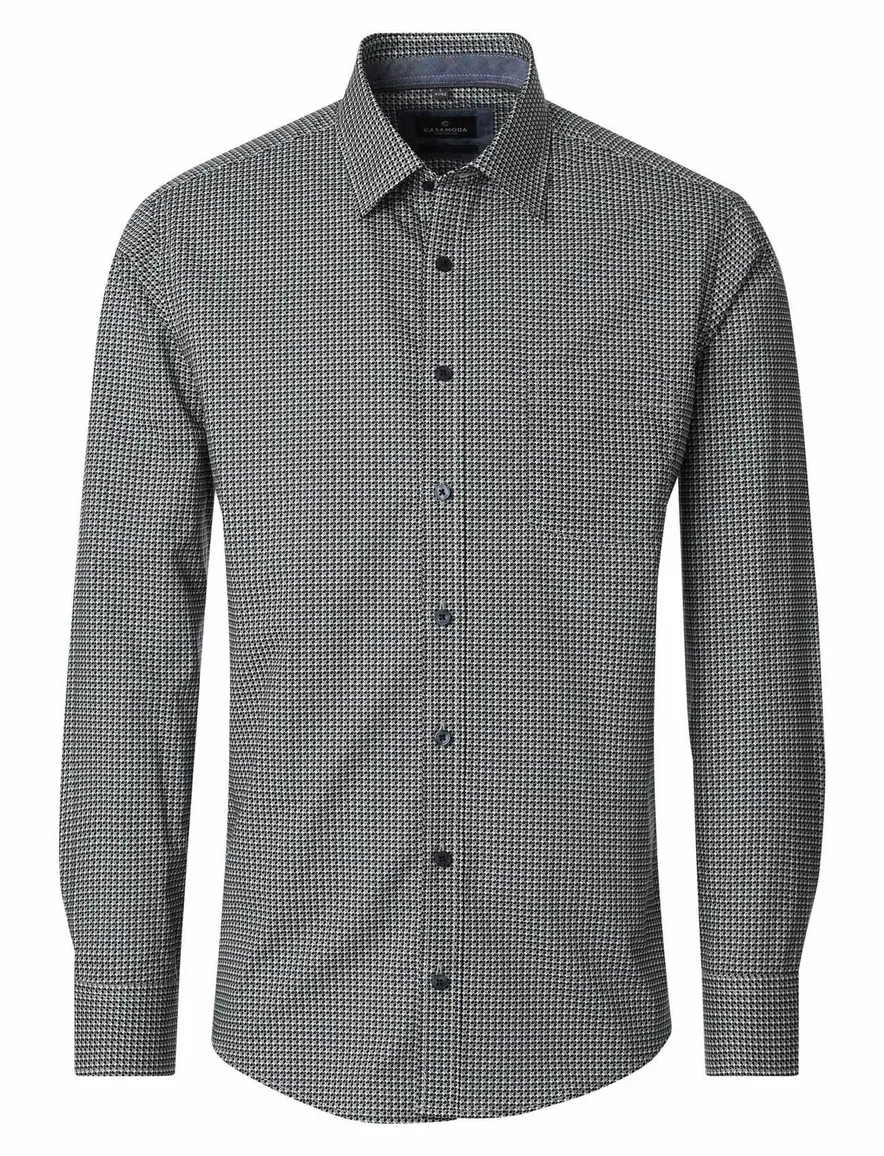 Casa Moda Casual Fit overhemden grijs geruit