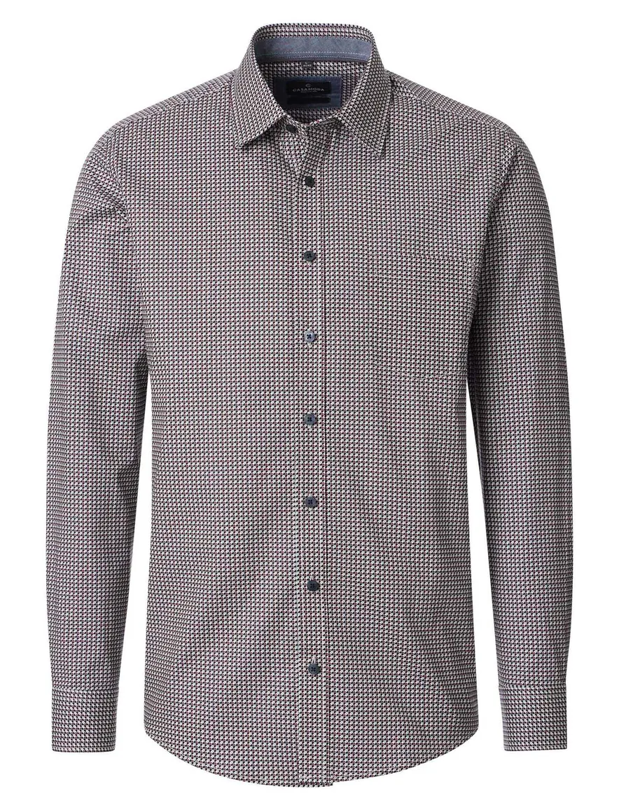 Casa Moda Casual Fit overhemd rood geruit