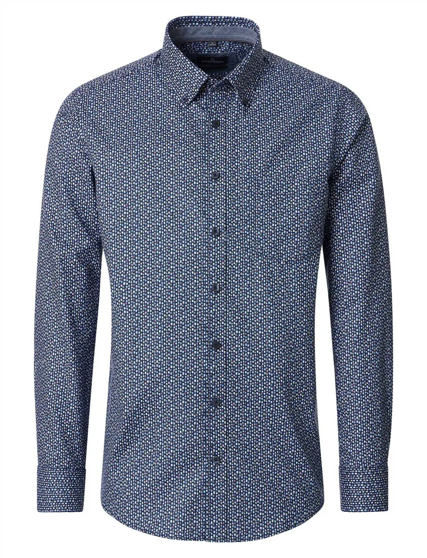 Overhemden Casa Moda Casual Fit donkerblauw geruit