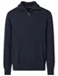 Casa Moda trui half zip donkerblauw gemeleerd gebreid